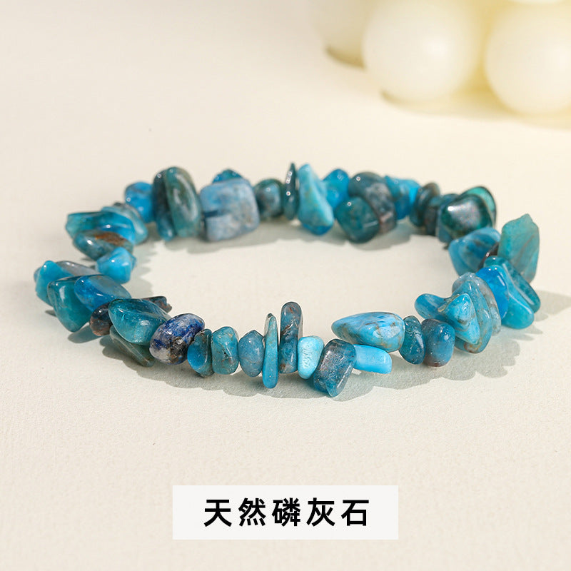 Wholesale natural crystal agate colorful gravel elastic bracelet